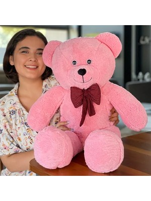 MarkEntegra 80 cm Dev Pelüş Ayıcık,papyonlu Peluş Ayı,yumuşak ve Sevimli Büyük Boy Oyuncak Ayı,sarılmalık Papyonlu Ayıcık,sevgiliye Hediye (Pembe)