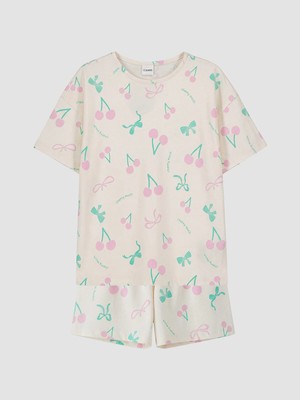 Lc Waikiki Yeni Sezon Desenli Kız Çocuk Şortlu Pijama Takımı