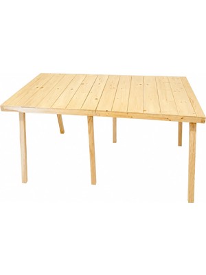 Woodensa Çok Amaçli Katlanabilir Kamp, Piknik Masasi Naturel 60X60X9