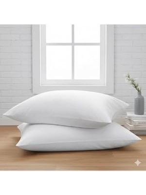 MarkEntegra 40 x 60 cm Orta Boy 600GR Boncuk Silikon Dolgulu Yastık 2 Adet, Beyaz