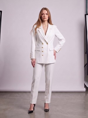 Prenses Kadın Regular Kesim Blazer Ceket Pantolon Takım Modern Trend Zamansız