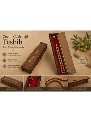 Kişiye Özel Tesbih Kutusu - Zeytin Çekirdeği Tesbiği - El Yapımı Tesbih