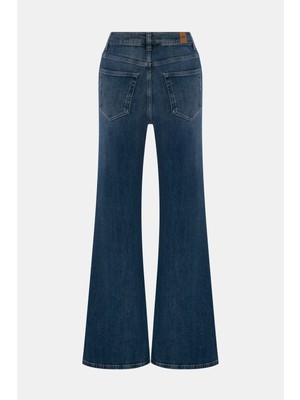 Denim Trip Flare Wide Leg Fit Koyu Indigo Kadın Jean Pantolon