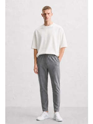 Madmext Füme Relaxed Fit Erkek Pantolon 6510 Orta Kalınlık Polyester Günlük Stil 2 Cepli