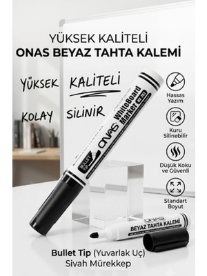 Artlantis Beyaz Yazı Tahta Kalemi 1 Adet Onas Yazı Tahta Kalemi Kolay Silinebilir Tahta Kalemi Okul Sınıf