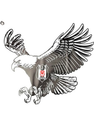 Piolent Beşiktaş Kartal-2 Büyük Sticker 40X50CM Orijinal Lisanslı Ürün