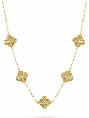Serelya Gold Renk Yonca Model Vıp Seri Kadın Kolye