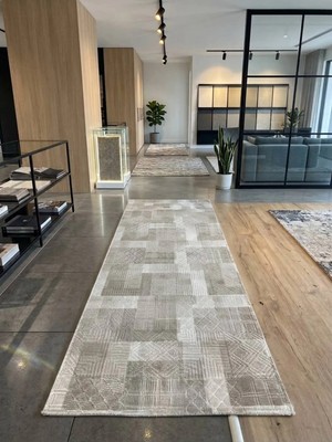 Dinarsu Aksu Antiq Halı Modern Kaymaz Taban Salon Hol, Koridor Mutfak Yıkanabilir Jel Kesme Yolluk