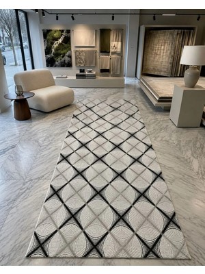 Dinarsu Aksu Prime Antiq Halı Gri Modern Kaymaz Taban Çocuk Odası Salon Hol, Koridor Mutfak Yıkanabilir Jel Kesme Yolluk