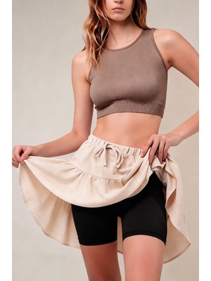 MÇ İç Giyim Mikro Seamless Beli Dikişsiz Likralı Astar Şort Jüpon Pantalon Astarı