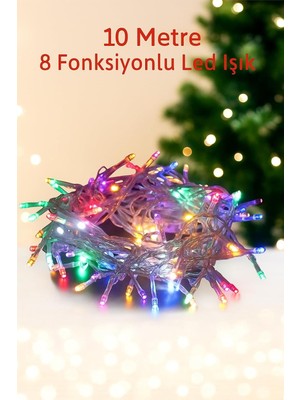 Belirtilmemiş 10 Metre 100 Ledli Fişli LED Işık Rgb Karışık Renk Yılbaşı LED Işık Dekor Lambası Yılbaşı Ağacı
