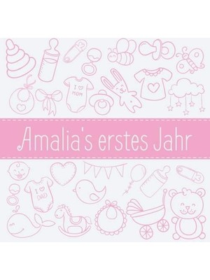 Belirtilmemiş Amalia's Erstes Jahr: Babyalbum Zum Ausfüllen - Baby Tagebuch Und Erinnerungsalbum Für Das Erste Le