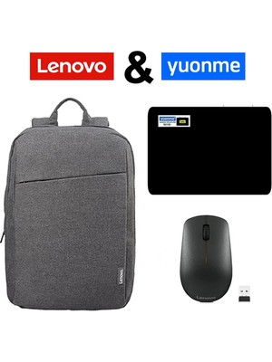 Lenovo Case 15.6" B210 Laptop Sırt Çantası Gri + Lenovo 400 Wireless Mouse Siyah + Yuonme Gaming Mouse Pad 395x275mm