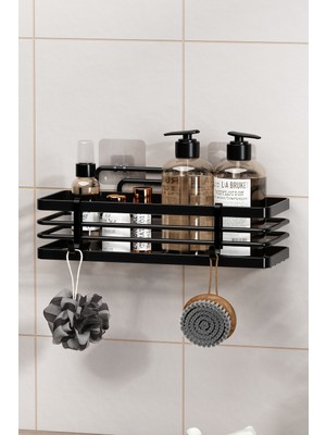 Zabata Yapışkanlı Lamalı Banyo Rafı Duş Şampuanlık Duvar Düzenleyici Organizer 2li Set Duş Rafı Organizeri