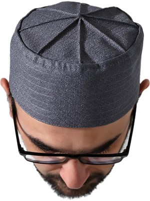 Belirtilmemiş Kubbeli Kalıp Namaz Takkesi Gri Gri 58