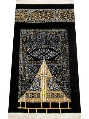 Belirtilmemiş Ihvan Online Kabe Desenli Siyah Şönil Seccade (Kabe Kapısı 3)