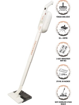 Fantom Praticmop P 1400 Elektrikli Süpürge Krem