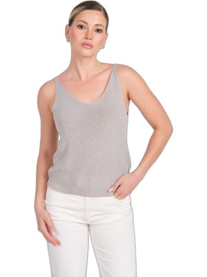Only Onlshına Sl Glıtter Top Knt Kadın Gri Bluz - 15322379