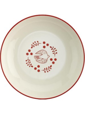 Belirtilmemiş Aryıldız Red Bird Tabak Renkli Kuş Desenli 16 cm Porselen Servis Tabağı