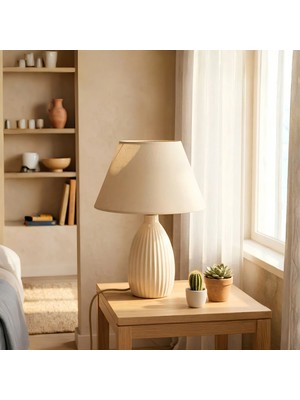 Homing Nancy Seramik Krem Abajur 241894