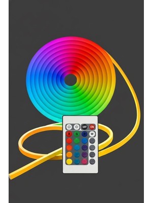 Belirtilmemiş 3 Metre Neon LED Işık, Esnek Dekoratif Rgb Renkli Ortam Oda Aydınlatması, Uzaktan Kumanda