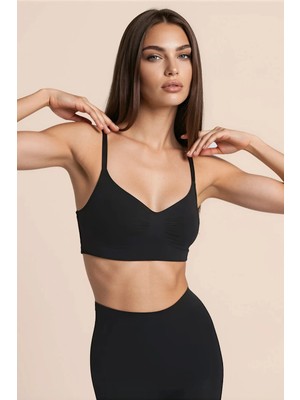 Hiccup Kadınlar Premium Dikişsiz Ayarlanabilir Askılı Bralet Korse Siyah