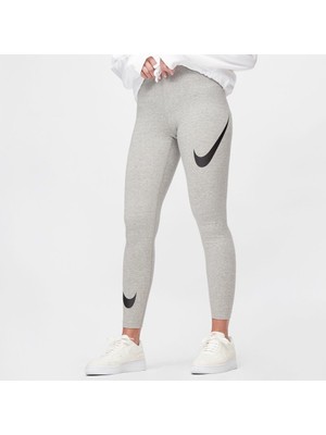 Nike Sportswear Swoosh Leg-A-See Kadın Gri Tayt DB3896-063
