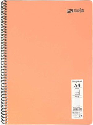 Mikasso Defter Okul Defteri Spiralli Telli Pp Kapak A4 - 5 Adet Farklı Renklerde - 120 Sayfa Kareli (5 Adet)
