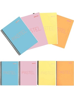 Mikasso Umur Pastel Defter A4 140 Yp 3 Kare 1 Çizgili Telli Sert Spiralli Çizgili Büyük Boy Turuncu Okul Def