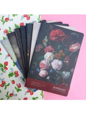 Mikasso Artmaster Tel Dikiş Karton Kapaklı Çizgili 60 Yaprak Defter 17X24 cm Karton Düz Çizgili Orta Boy Bor