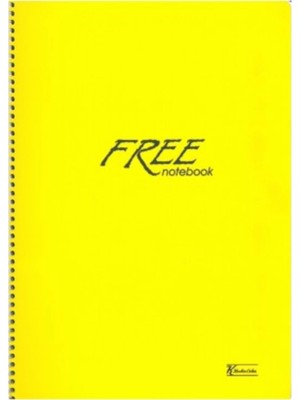 Mikasso 19X25 cm 100 Yaprak Çizgisiz Free Notebook Plastik Kapak Telli Defter 60 gr Beyaz Sayfalı Sert Spira