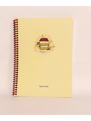 Mikasso 80 Sayfa Çizgisiz Telli Defter Kahve Temalı 16X22 cm 60 gr Beyaz Kağıt Karton Spiralli Çizgisiz Orta