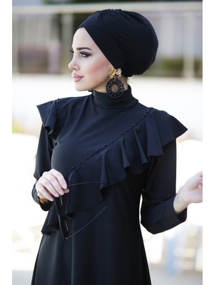Remsa Mayo Remsa Tam Kapalı Tesettür Mayo Fırfır Volan R032 Hatice Sultan Likralı %80 Polyamid Kadın