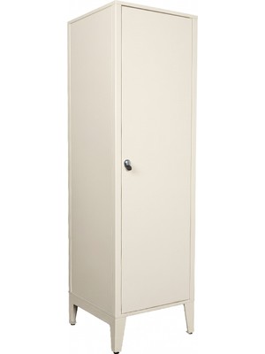Alfafonet Ziglat Serisi Kilitli Metal Home Office Dolabı Metal Kapaklı Mat Beyaz 450x1500x450 mm