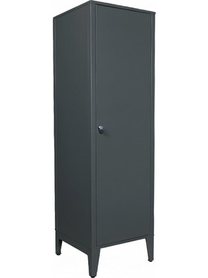 Alfafonet Ziglat Serisi Kilitli Metal Home Office Dolabı Metal Kapaklı Antrasit Gri 450x1500x450 mm