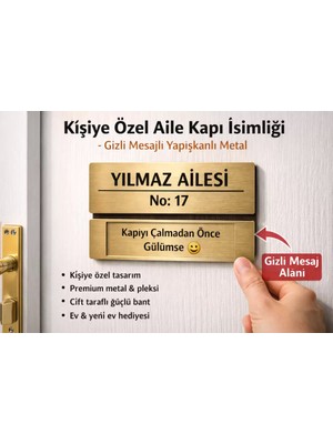 Outdoor One Kapı İsimliği Klasik Ev Dış Kapı İsimliği Çelik Kapı İsimliği Gold0020