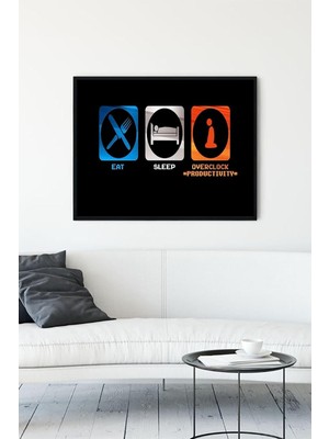 Belirtilmemiş Postermanya (PSTER12462) Eat - Sleep - Productivity Girişimcilik Çerçeveli Tablo (30 x 40CM)