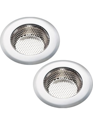 Belirtilmemiş Promosyonca Kaliteli Lavabo Süzgeci, Paslanmaz Çelik, Beyaz, 2 Adet, Standart 7 cm