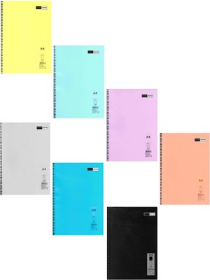 Mikasso A4 Okul Defter Plastik Kapak Telli 5 Adet 60 Yaprak Kareli + 2 Adet 60 Yaprak Çizgili (Toplam 7ADET)