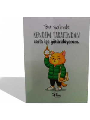 Mikasso Prestij Defter Motto Kediler (Küçük) Karton Düz Çizgili 96 Yaprak Küçük Boy Çok Renkli Not Defteri A