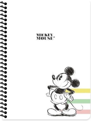 Mikasso 16X22 cm 80 Yaprak Çizgisiz Telli Karton Kapak Hafif Defter 60 gr Beyaz Kağıt Minnie Mouse Karton Sp