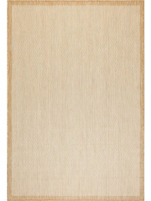Belirtilmemiş Textile Tutmaz Iç Dış Mekan Bej Renk Balıksırtı Halı Kilim 160 x 230 cm
