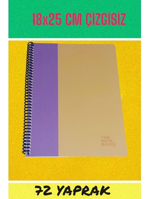 Mikasso 18X25 cm Çizgisiz 72 Yaprak Telli Karton Kapak Defter 60 gr Beyaz Sayfa Karton Spiralli Çizgisiz 72