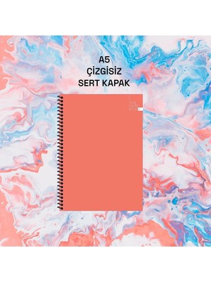 Mikasso A5 Çizgisiz 96 Sayfa 60 gr Beyaz Kağıt Sert Karton Kapak Telli Defter The Notebook Sert Spiralli Çiz