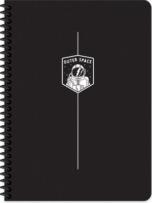 Mikasso 16X22 cm 80 Yaprak Çizgisiz Plastik Kapak Telli Defter 60 Gram Beyaz Sayfa Sert Spiralli Çizgisiz Or