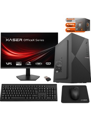 Xaser BUSINESSX160 Ryzen 5 8400F 16GB Ddr5 Ram 256GB SSD GT610 Ekran Kartı 27" Monitör Ofis Bilgisayarı