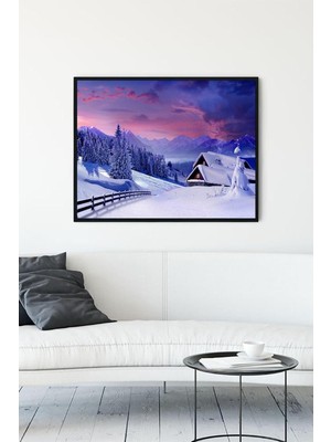 Belirtilmemiş Postermanya (PSTER12253) Kış Kar Manzara Çerçeveli Tablo 6 (40X50CM)