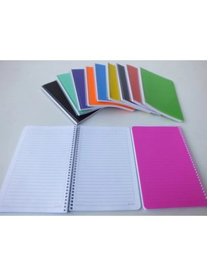 Mikasso 17X24 Telli 72 Yp. Defter Çizgili ( Dokulu Kapak ) Sert Spiralli Çizgili Orta Boy Turuncu Okul Defte