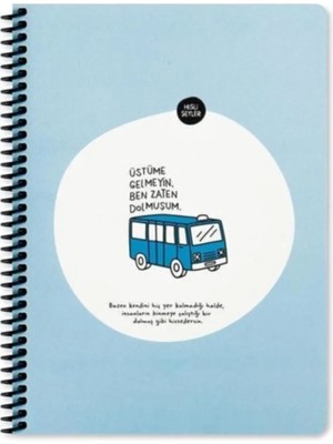 Mikasso Hisli Şeyler Spiralli Defter 16,5X22,5 cm 80 Yp Çizgili - Üstüme Gelmeyin Sert Spiralli Çizgili Orta