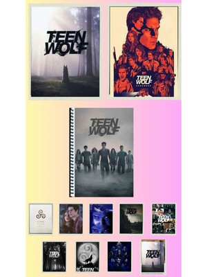 Mikasso Teen Wolf Poster A3 ,2 Adet Defter A4 1ADET , Fotokart 9 Adet Sert Spiralli Çizgili 72 Yaprak Büyük